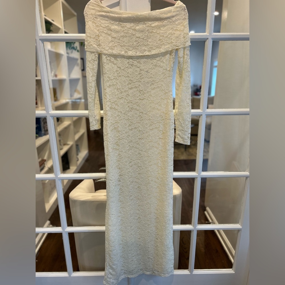 Peppermayo Cream Long Sleeve Dress